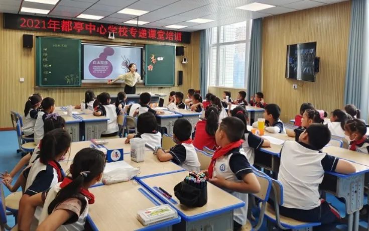 榨木小學(xué)、都亭一小的師生通過“專遞課堂”上美術(shù)課.jpg